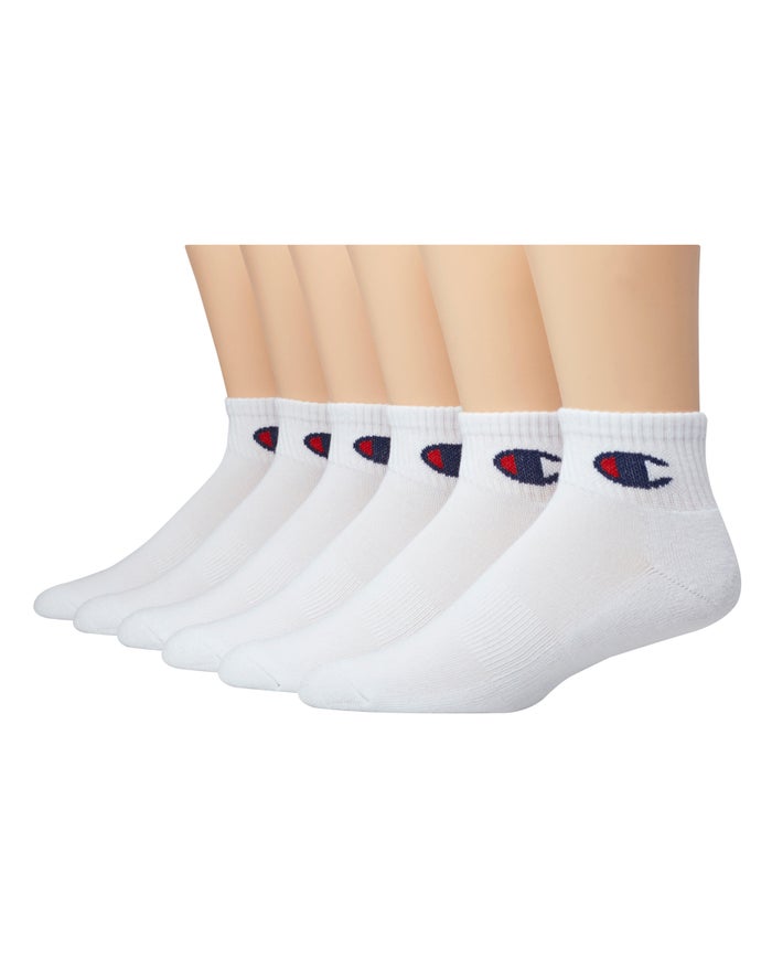 Champion Ankle C Logo 6-Pairs Sokken Dames - Wit - Belgie 8769XHMLU